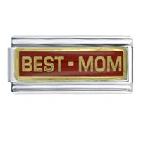 Italian Charms - red best mom superlink italian charm Image.