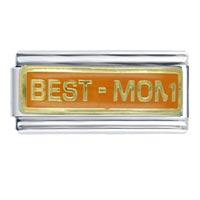 Italian Charms - orange best mom superlink italian charm Image.