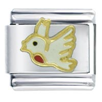 Italian Charms - gold plated peace dove italian charm Image.