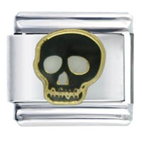 Italian Charms - black skull italian charm Image.