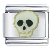 Italian Charms - skull black eyes italian charm Image.