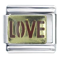 Italian Charms - gold plated love italian charm Image.
