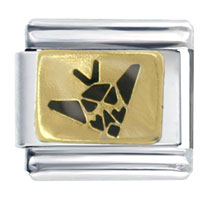 Italian Charms - nighthawk black airplane italian charm Image.