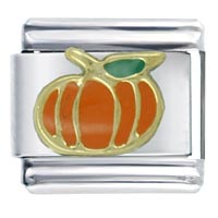 Italian Charms - orange pumpkin italian charm Image.