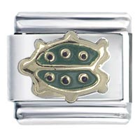 Italian Charms - green ladybug italian charm Image.