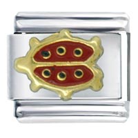 Italian Charms - gold plated ladybug italian charm Image.