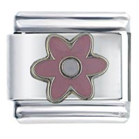 Italian Charms - enamel flower pink italian charm Image.