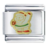 Italian Charms - santa claus red, white, &amp; green italian charm Image.
