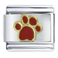 Italian Charms - paw red italian charm Image.