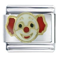 Italian Charms - hand painted clown face italian charm Image.