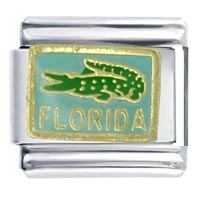 Italian Charms - florida crocodile italian charm Image.