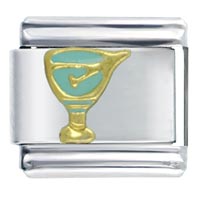 Italian Charms - goblet aqua italian charm Image.