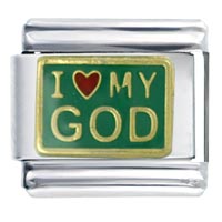 Italian Charms - i heart my god italian charm Image.