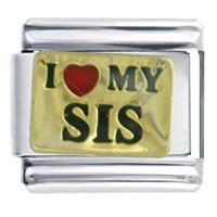 Italian Charms - i heart my sis italian charm Image.