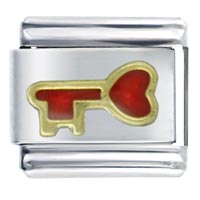 Italian Charms - heart key italian charm Image.