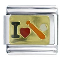 Italian Charms - i heart baseball italian charm Image.
