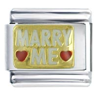 Italian Charms - marry me heart italian charm Image.