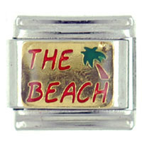 Italian Charms - enamel the beach italian charm Image.