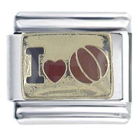 Italian Charms - i heart basketball italian charm Image.