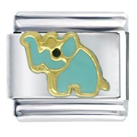 Italian Charms - elephant blue italian charm Image.