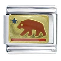 Italian Charms - california state flag italian charm Image.