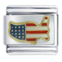Italian Charms - usa flag map italian charm Image.