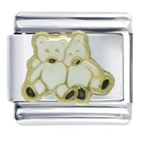 Italian Charms - white bears italian charm Image.