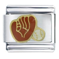 Italian Charms - baseball and glove italian charm Image.