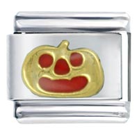 Italian Charms - pumpkin face italian charm Image.