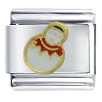 Italian Charms - rollie pollie snowman italian charm Image.