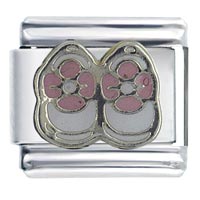 Italian Charms - pink baby shoes italian charm Image.