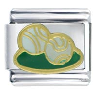 Italian Charms - tennis balls gold italian charm Image.
