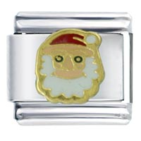 Italian Charms - santa claus with fluffy white beard italian charm Image.