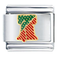 Italian Charms - red and green liberty bell italian charm Image.