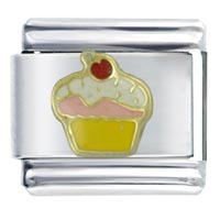 Italian Charms - cupcake pink italian charm Image.