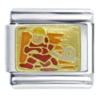 Italian Charms - firefighter in red italian charm Image.