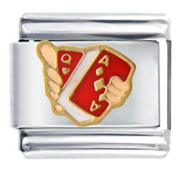 Italian Charms - cards in hand italian charm Image.