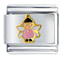 Italian Charms - cute pink fairy italian charm Image.