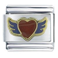 Italian Charms - purple winged heart italian charm Image.