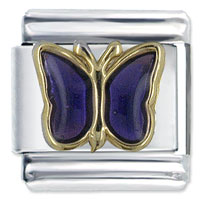 Italian Charms - purple butterfly italian charm Image.