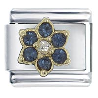  - gold plated october pink tourmaline color birthstone flower Image.