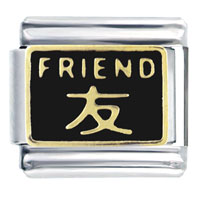 Italian Charms - friend in chinese black italian charm Image.