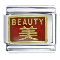 Italian Charms - golden chinese beauty italian charm Image.