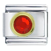 Italian Charms - gold plated january birthstone italian charm Image.