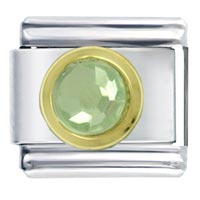 Italian Charms - round august peridot color birthstone italian charm Image.