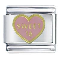 Italian Charms - sweet 16 heart italian charm Image.