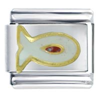 Italian Charms - gold plated christian fish italian charm Image.