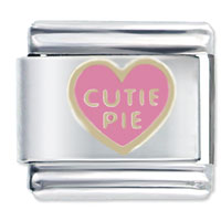 Italian Charms - cutie pie pink heart italian charm Image.