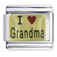 Italian Charms - gold plated i heart grandma italian charm Image.