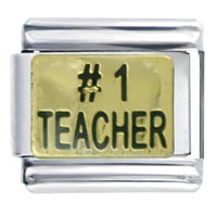 Italian Charms - number one teacher italian charm Image.